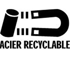 acier recyclable, logo recyclage, récup estrie